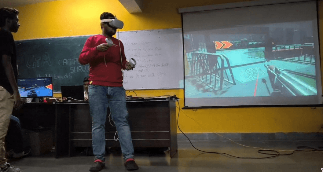 Presented a multiplayer cooperative zombie shooter set in a VR recreation of NIT Rourkela during Innovision 2024, attracting 300+ participants and acclaim for technical and creative excellence.